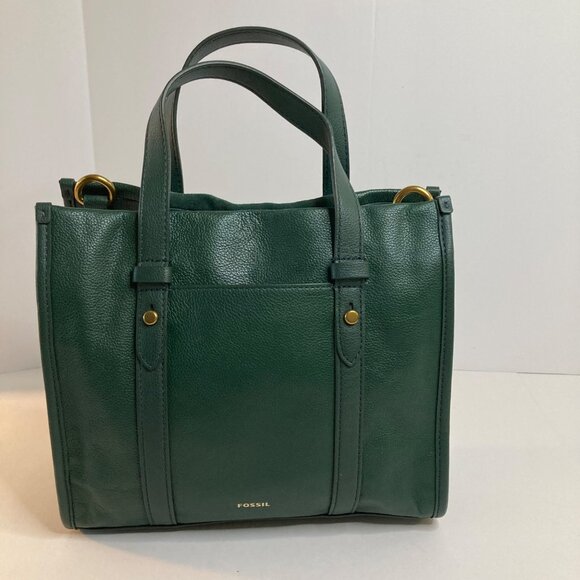 Fossil Green Leather Satchel - Picture 1 of 11